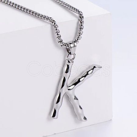 Minimalist chic collarbone necklace with 26 English letters design LW4134-37-1