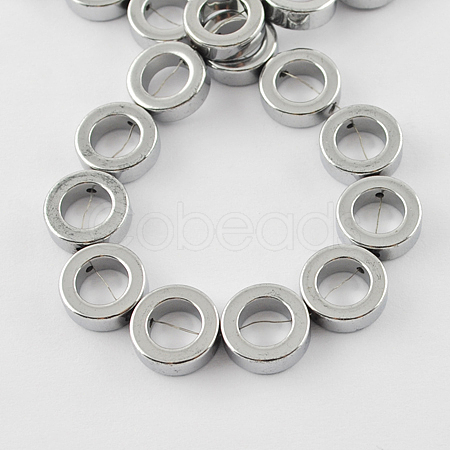 Electroplated Non-magnetic Synthetic Hematite Beads Strands G-Q880-12mm-3-1