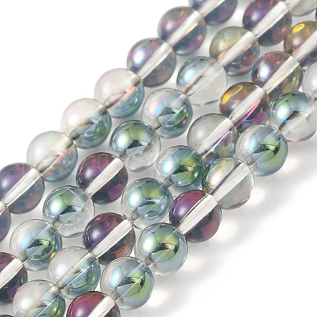 Transparent Electroplate Glass Beads Strands GLAA-T032-T6mm-C05-1