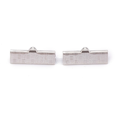 Tarnish Resistant 304 Stainless Steel Ribbon Crimp Ends STAS-P249-29B-P-1