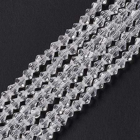 Clear Glass Bicone Beads Strands X-GLAA-S026-3mm-07-1
