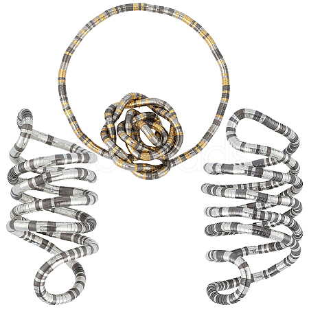 3Pcs 3 Colors 6MM Zinc Alloy Round Snake Chain Necklaces for Women NJEW-SC0001-66-1