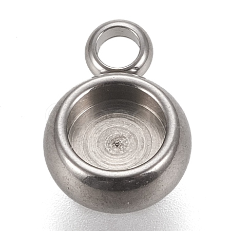 Tarnish Resistant 304 Stainless Steel Pendant Cabochon Settings STAS-K202-03A-P-1