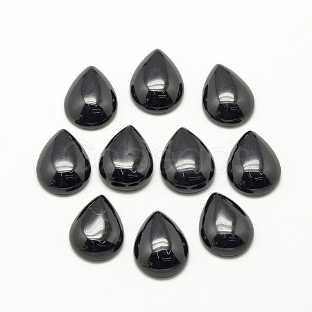 Natural Black Stone Cabochons X-G-R417-10x14-46-1