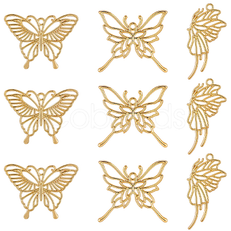 20Pcs 3 Styles Zinc Alloy Open Back Bezel Pendants FIND-SP0005-70-1