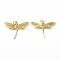 Brass Micro Pave Cubic Zirconia Pendants, with Jump Ring, Dragonfly Charm, Golden, 23x30x3mm, Hole: 3mm