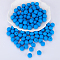 Round Silicone Focal Beads, Chewing Beads For Teethers, DIY Nursing Necklaces Making, Royal Blue, 15mm, Hole: 2mm