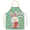 Cute Easter Rabbit Pattern Polyester Sleeveless Apron, with Double Shoulder Belt, for Household Cleaning Cooking, Orange, 470x380mm