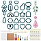 DIY Earring Making Finding Kits, Including Polymer Clay Cutters, Ear Nuts, Metal Earring Hooks & Jump Rings, OPP Bags, Earring Display Card, Dark Cyan, Packaging: 15.3x10.5x4.1cm, 142pcs/set