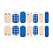 Full Cover Nombre Nail Stickers, Self-Adhesive, for Nail Tips Decorations, Blue, 24x8mm, 14pcs/sheet