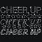 Inspiring Word Cheer Up Glass Hotfix Rhinestone, Iron on Appliques, Costume Accessories, for Clothes, Bags, Pants, Word, 297x210mm