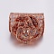 Brass Micro Pave Cubic Zirconia Beads, Large Hole Beads, Long-Lasting Plated, Tube and Flower, Clear, Real Rose Gold Plated, 14x8x11mm, Hole: 5x6mm