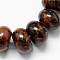 Natural Mahogany Obsidian Beads Strands, Rondelle Shaped, Coconut Brown, 8x5mm, Hole: 1mm, about 60~65pcs/strand, 15.7 inch