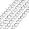 Aluminium Twisted Chains Curb Chains, Unwelded, Silver Color Plated, 18x13x2.5mm