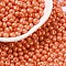 6/0 Glass Seed Beads, Opaque Colours Luster, Teardrop, Coral, 4~5x4~4.5x3~4mm, Hole: 0.8~0.9mm, about 5625pcs/pound