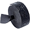 PU Imitation Leather Ribbon, Flat with Crocodile Skin Pattern, Black, 25x2mm, 2.5m/roll