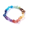 Chakra Jewelry, Natural & Synthetic Gemstone Stretch Bracelets, Chips & Round, Colorful, 1-7/8 inch(48mm)