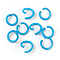 Iron Jump Rings, Open Jump Rings, Deep Sky Blue, 17 Gauge, 8~8.5x1.2mm, Inner Diameter: 5~6mm