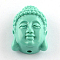 Dyed Buddha Head Synthetical Coral Beads, Aquamarine, 24~25x16x10.5mm, Hole: 2mm