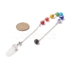 Bullet & Round Gemstone Dowsing Pendulums PALLOY-JF02034-02-2