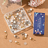 24Pcs 2 Styles 304 Stainless Steel Clip-on Earring Findings with Imitation Pearl Plastic Beaded STAS-SC0010-46C-7