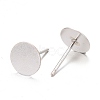 925 Sterling Silver Flat Pad  Stud Earring Findings STER-K167-045G-S-2