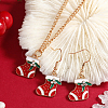 Christmas Alloy Enamel Dangle Earrings & Pendant Necklaces Sets for Women QO4736-2-2