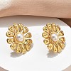 201 Stainless Steel Stud Earrings EJEW-D354-08G-04-3
