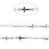 Non-Tarnish 201 Stainless Steel Cross & Oval Link Chains STAS-N092-109-4