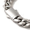 Non-Tarnish 304 Stainless Steel Cuban Link Chain Bracelets for Women Men BJEW-Q341-14D-P-3
