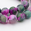 Natural Fire Crackle Agate Faceted Round Beads Strands G-A134-02F-8mm-1