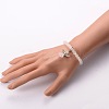 Stretchy Frosted Glass Beads Kids Charm Bracelets for Children's Day BJEW-JB01769-07-3