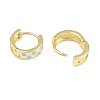 Tartan Pattern Enamel Chunky Hinged Huggie Hoop Earrings for Women EJEW-P196-22G-03-3