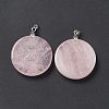 Natural Rose Quartz Pendants G-P491-03P-06-3