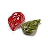 Synthetic Coral Dyed Leaf Charms CORA-Q034-02-2