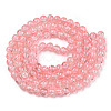 1Strand Salmon Transparent Crackle Glass Round Beads Strands X-CCG-Q001-8mm-03-2