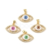 Brass Micro Pave Cubic Zirconia Pendants KK-B059-40G-1