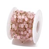 Natural Dyed Jade & 304 Stainless Steel Beads Link Chains CHS-K021-08B-01-2
