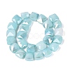 Electroplate Crackle Imitation Jade Glass Beads Strands EGLA-Q135-02A-A03-2