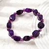 Dyed Natural Blue Lace Agate Faceted Twist Beaded Stretch Bracelets for Women GG-CBA3F02-09-2