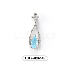 Chinese lute Shape Brass Micro Pave Clear Cubic Zirconia Nail Gems Set MRMJ-T015-41P-03-2