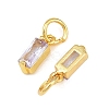 Brass Micro Pave Cubic Zirconia Charms ZIRC-F111-03G-13-2
