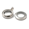 304 Stainless Steel Floating Locket Pendants STAS-E443-41P-2