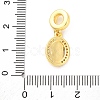 Brass Clear Cubic Zirconia European Dangle Pendants KK-D325-28G-05-3