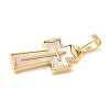 Brass Pave Natural White Shell Pendants X-KK-S522-01B-G-2