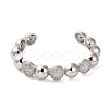 Brass Micro Pave Cubic Zirconia Cuff Bangle BJEW-K239-01P-2