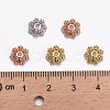 CZ Brass Micro Pave Cubic Zirconia Flower Bead Caps ZIRC-L003-8mm-01-4