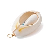 6Pcs 6 Styles Natural Cowrie Shell & Glass Seed Beads Pendants PALLOY-JF02759-01-5