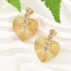 Brass Micro Pave Clear Cubic Zirconia Stud Earrings KK-U058-61G-1