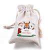 Christmas Cotton Cloth Storage Pouches ABAG-M004-02J-3